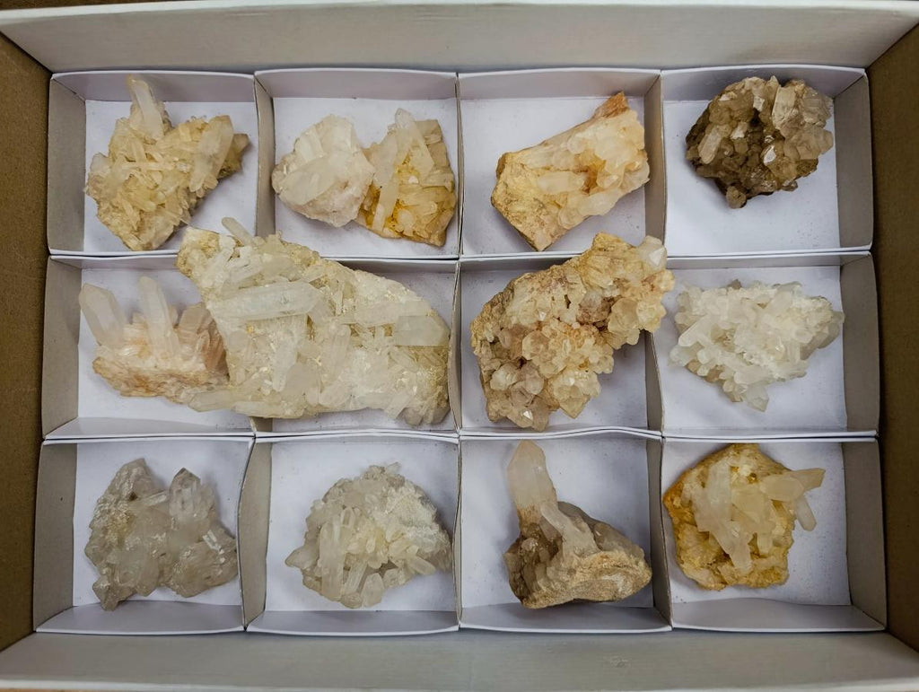 Natural Quartz Clusters x 13 From Madagascar - Toprock Gemstones and Minerals 