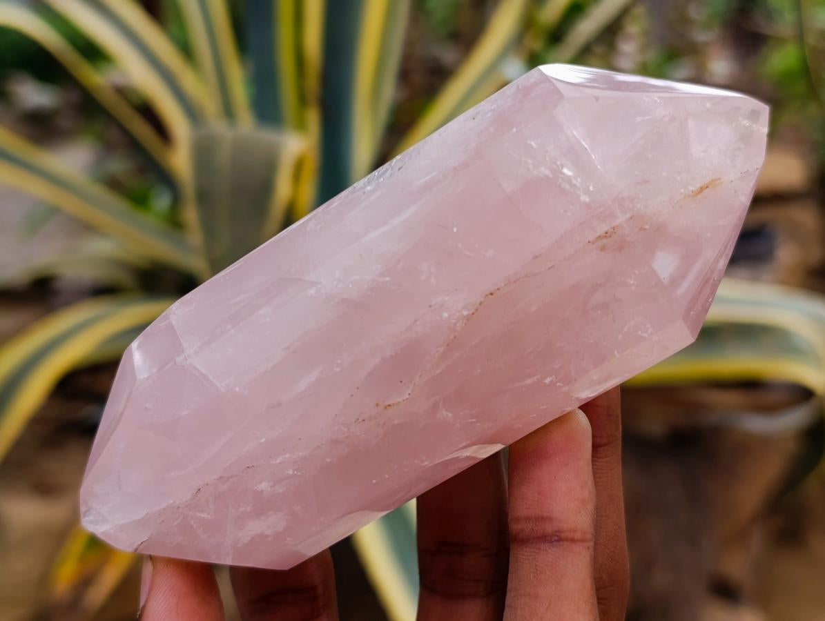 Polished Double Terminated Gemmy Rose Quartz Crystals x 6 From Madagascar - Toprock Gemstones and Minerals 