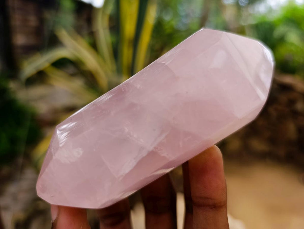 Polished Double Terminated Gemmy Rose Quartz Crystals x 6 From Madagascar - Toprock Gemstones and Minerals 
