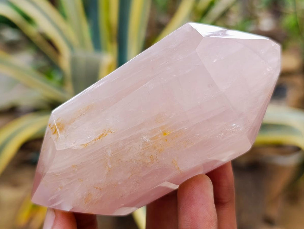 Polished Double Terminated Gemmy Rose Quartz Crystals x 6 From Madagascar - Toprock Gemstones and Minerals 