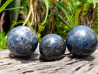 Polished Iolite Water Sapphire Spheres x 4 From North Cape, South Africa - Toprock Gemstones and Minerals 