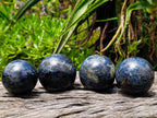 Polished Iolite Water Sapphire Spheres x 4 From North Cape, South Africa - Toprock Gemstones and Minerals 