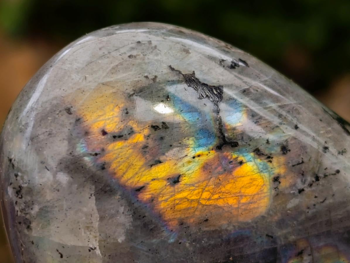 Polished Rare Purple Sunset Flash Labradorite Standing Free Forms x 3 From Madagascar - Toprock Gemstones and Minerals 