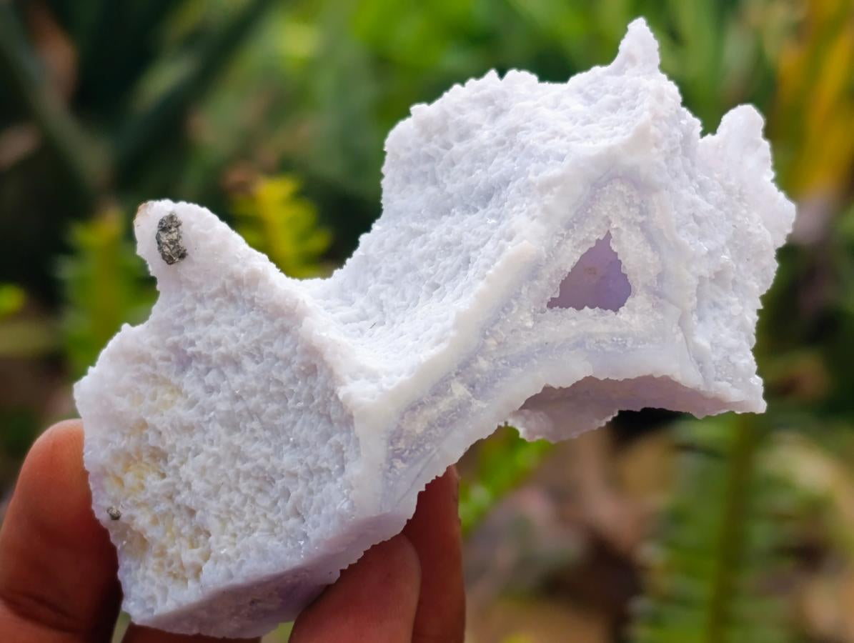 Natural Etched Blue Chalcedony Geodes x 12 From Nsanje, Malawi - Toprock Gemstones and Minerals 