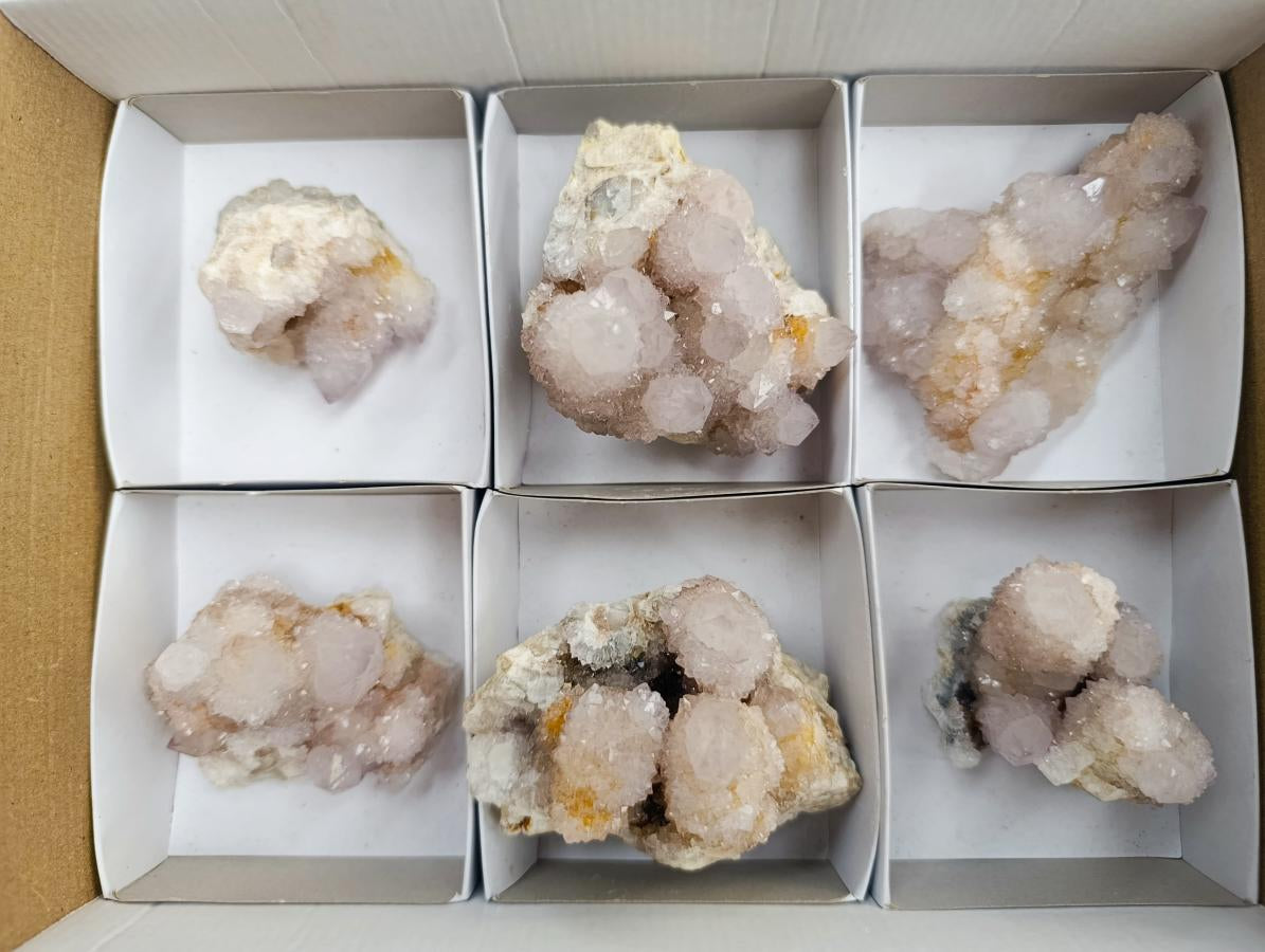 Natural Pale Lilac Amethyst Spirit Quartz Clusters x 6 From Boekenhouthoek, South Africa - Toprock Gemstones and Minerals 