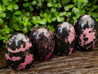 Polished Rhodonite Standing Free Forms x 4 From Ambindavato, Madagascar - Toprock Gemstones and Minerals 