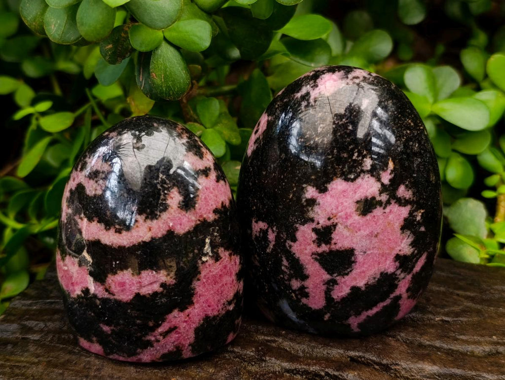 Polished Rhodonite Standing Free Forms x 4 From Ambindavato, Madagascar - Toprock Gemstones and Minerals 