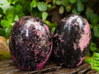 Polished Rhodonite Standing Free Forms x 4 From Ambindavato, Madagascar - Toprock Gemstones and Minerals 