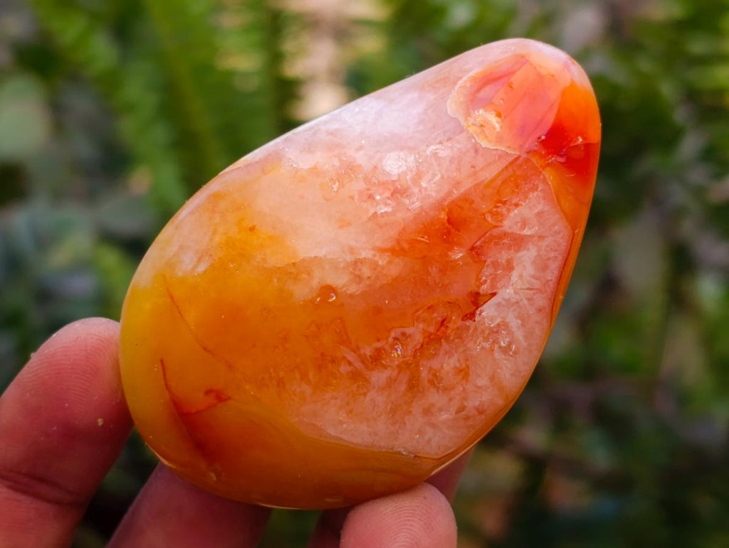Polished Carnelian Agate Gemstone Palmstones x 12 From Madagascar - Toprock Gemstones and Minerals 