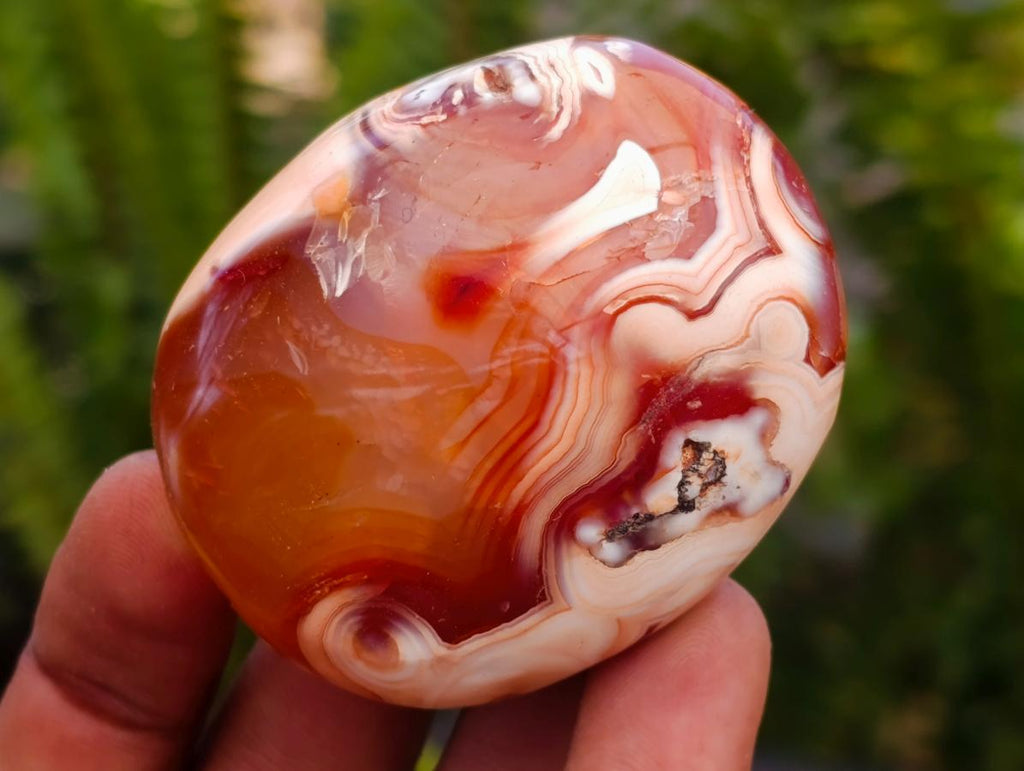 Polished Carnelian Agate Gemstone Palmstones x 12 From Madagascar - Toprock Gemstones and Minerals 