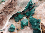 Natural Large Cabinet Sized Ball Malachite and Drusy Quartz on Red Dolomite Specimen x 1 From Mindingi Mine, Kambove, Congo - Toprock Gemstones and Minerals 