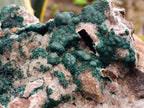 Natural Large Cabinet Sized Ball Malachite and Drusy Quartz on Red Dolomite Specimen x 1 From Mindingi Mine, Kambove, Congo - Toprock Gemstones and Minerals 
