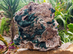 Natural Large Cabinet Sized Ball Malachite and Drusy Quartz on Red Dolomite Specimen x 1 From Mindingi Mine, Kambove, Congo - Toprock Gemstones and Minerals 