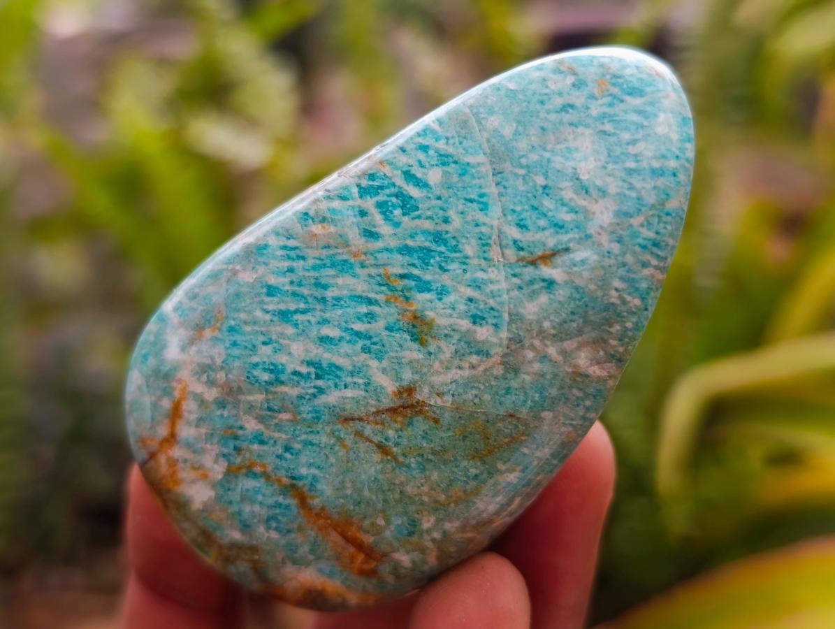 Polished Amazonite Palm Stones x 16 From Zimbabwe - Toprock Gemstones and Minerals 