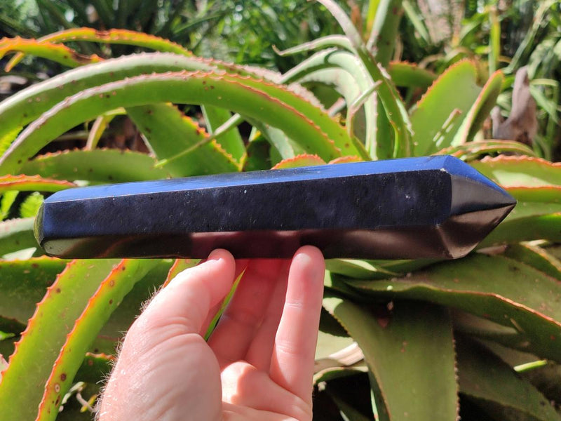 Polished Double Terminated Black Basalt Crystal Points x 3 From Madagascar - Toprock Gemstones and Minerals 
