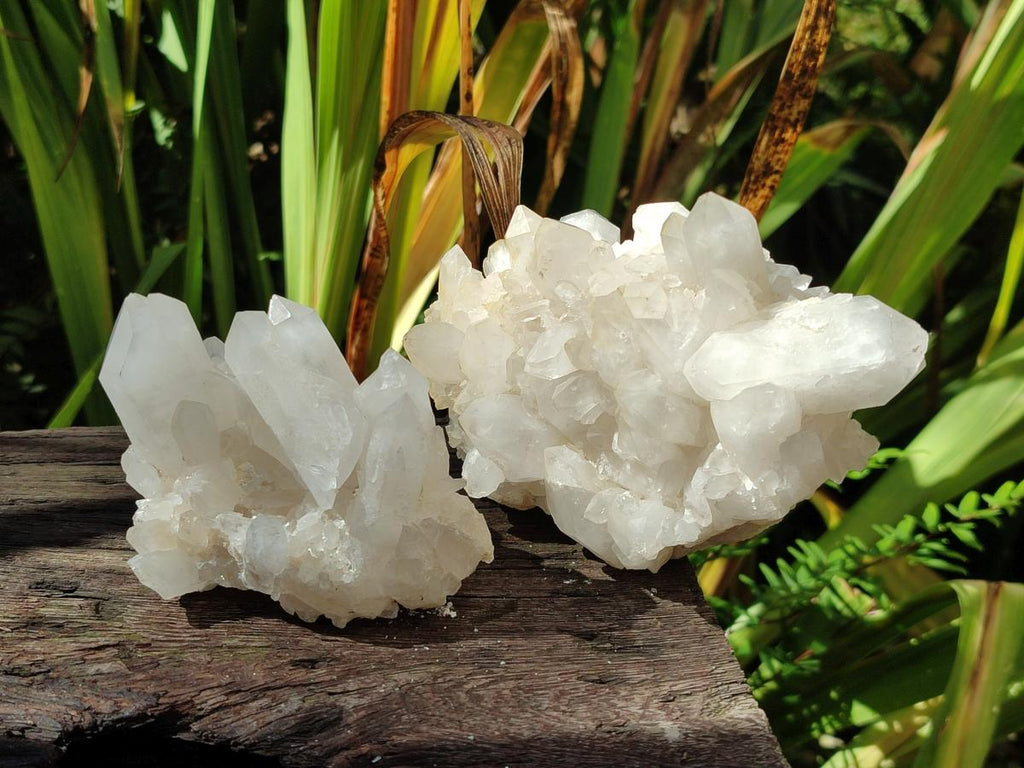 Natural Frosted Quartz Crystals and Clusters x 8 From Madagascar - Toprock Gemstones and Minerals 