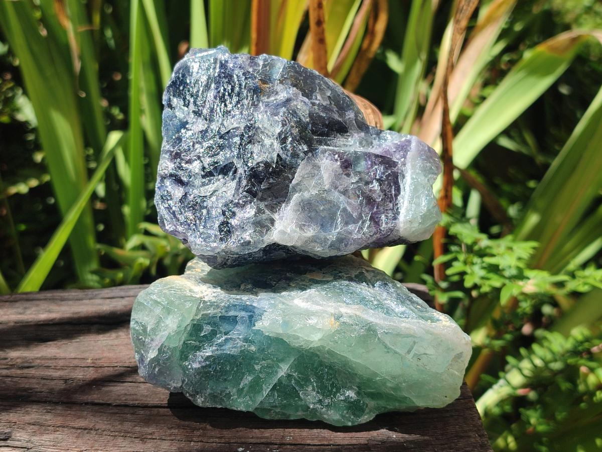 Natural Watermelon Fluorite Cobbed Specimens x 6 From Uis, Namibia - Toprock Gemstones and Minerals 