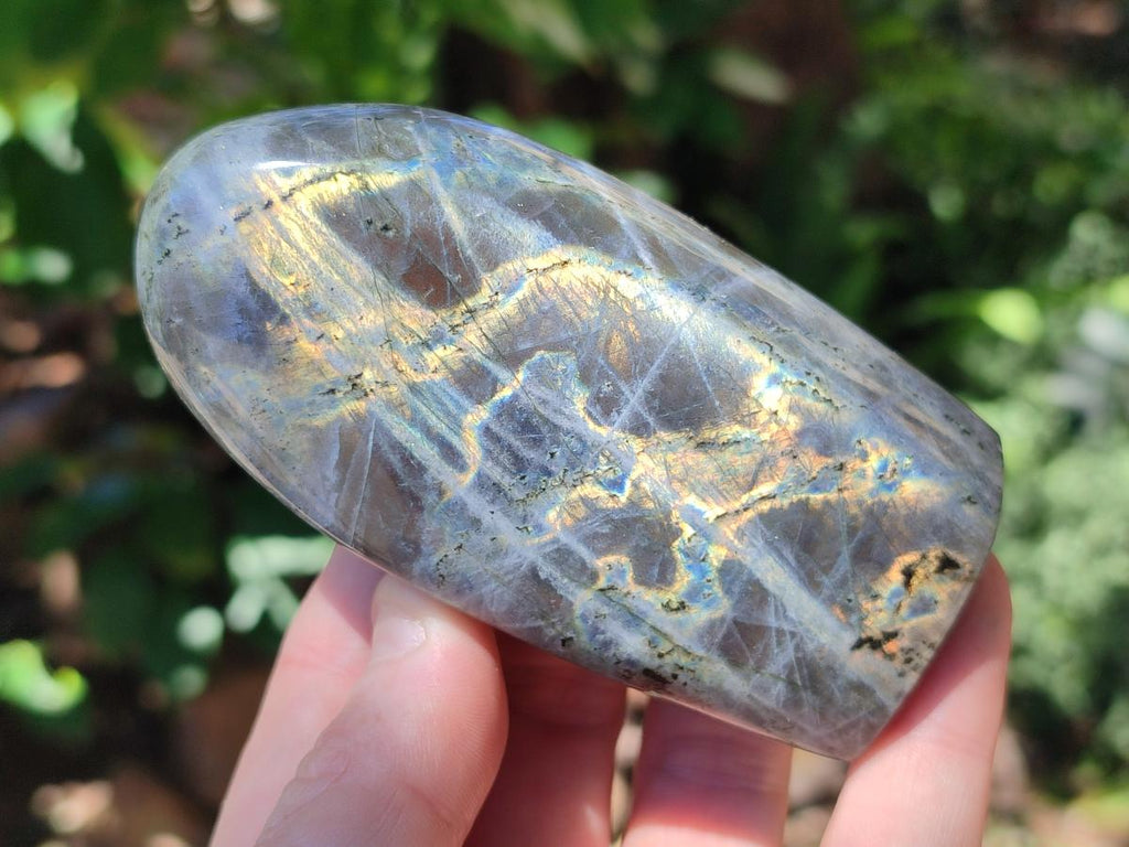 Polished Rare Purple Sunset Flash Labradorite Standing Free Forms x 3 From Madagascar - Toprock Gemstones and Minerals 