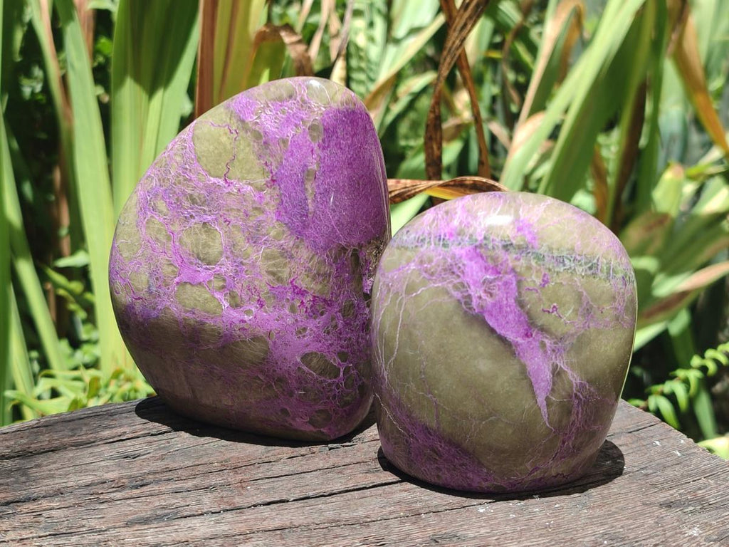 Polished Stichtite Standing Free Forms x 4 From Barberton, South Africa - Toprock Gemstones and Minerals 