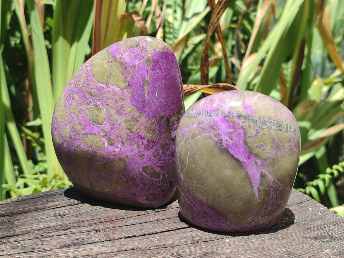 Polished Stichtite Standing Free Forms x 4 From Barberton, South Africa - Toprock Gemstones and Minerals 