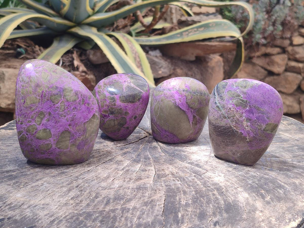 Polished Stichtite Standing Free Forms x 4 From Barberton, South Africa - Toprock Gemstones and Minerals 