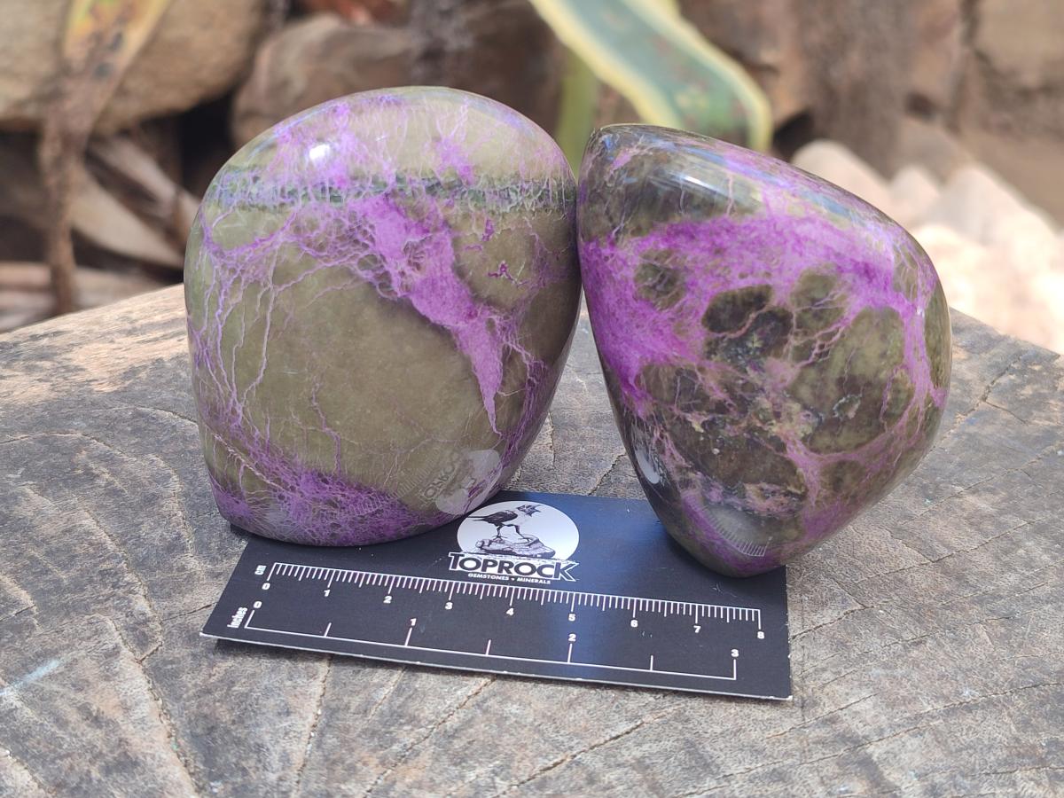 Polished Stichtite Standing Free Forms x 4 From Barberton, South Africa - Toprock Gemstones and Minerals 