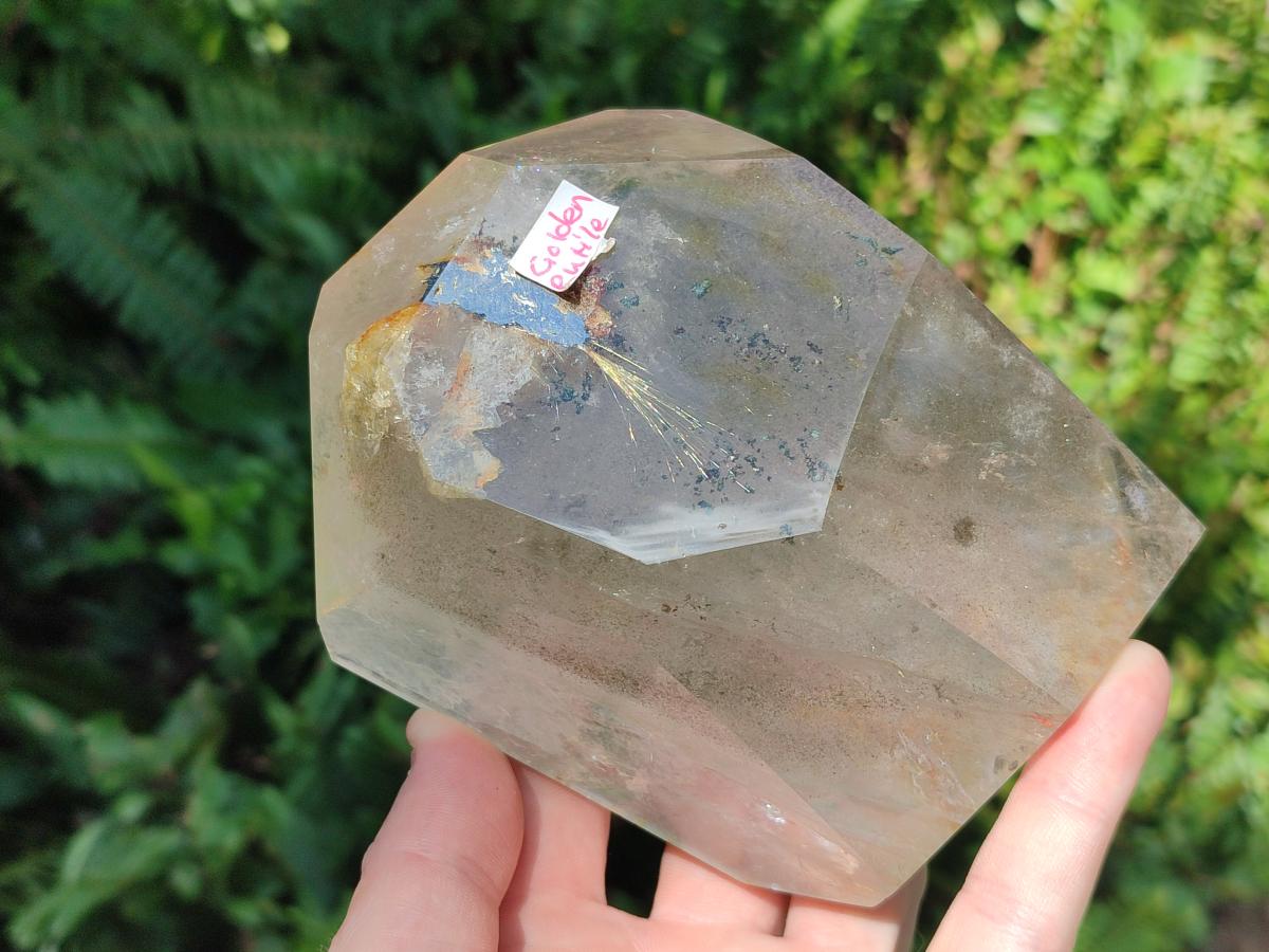Polished Quartz Crystals with Rutile Inclusions x 2 From Madagascar - Toprock Gemstones and Minerals 