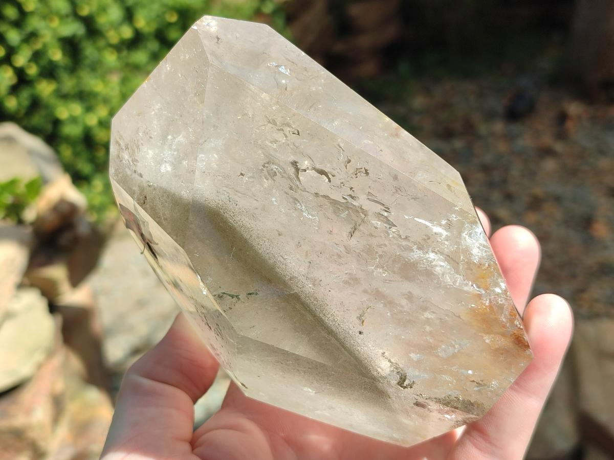 Polished Quartz Crystals with Rutile Inclusions x 2 From Madagascar - Toprock Gemstones and Minerals 