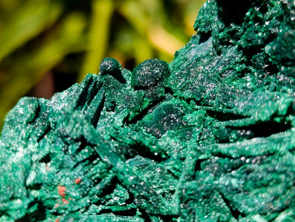 Natural Silky Malachite Specimens x 2 From Kasompe, Congo - Toprock Gemstones and Minerals 