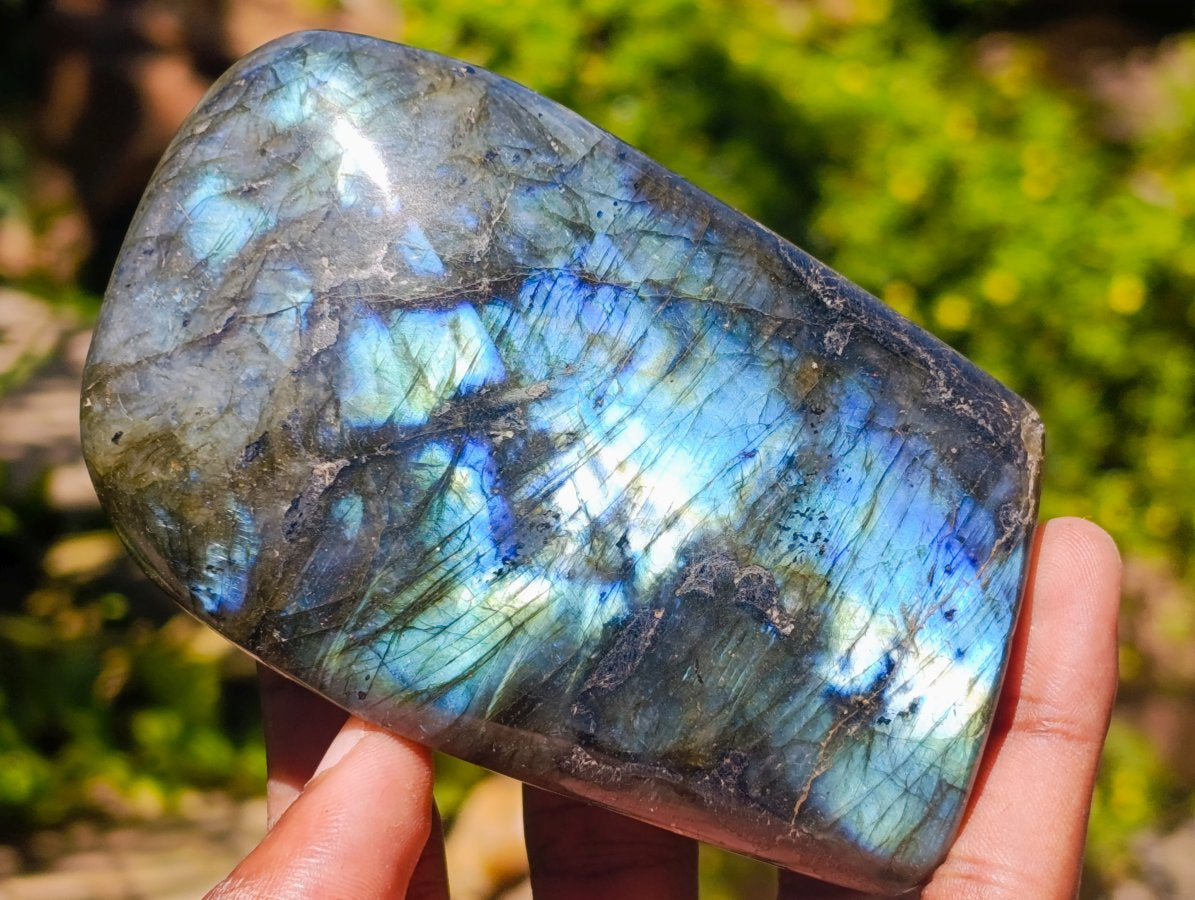 Polished Labradorite Standing Free Forms x 3 From Madagascar - Toprock Gemstones and Minerals 