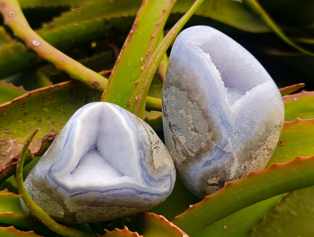 Polished Blue Lace Agate Free Forms x 6 From Nsanje, Malawi - Toprock Gemstones and Minerals 