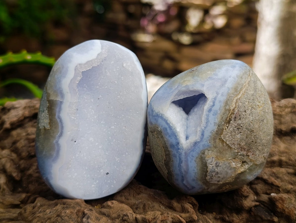 Polished Blue Lace Agate Free Forms x 6 From Nsanje, Malawi - Toprock Gemstones and Minerals 