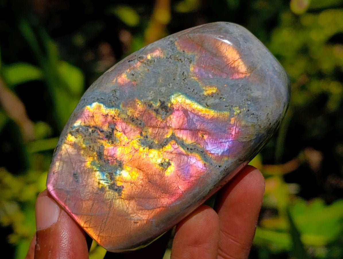 Polished Rare Purple Sunset Flash Labradorite Standing Free Forms x 6 From Madagascar - Toprock Gemstones and Minerals 