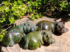 Hand Made Verdite Hippo Carvings x 3 From Zimbabwe - Toprock Gemstones and Minerals 