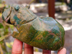Hand Made Verdite Hippo Carvings x 3 From Zimbabwe - Toprock Gemstones and Minerals 
