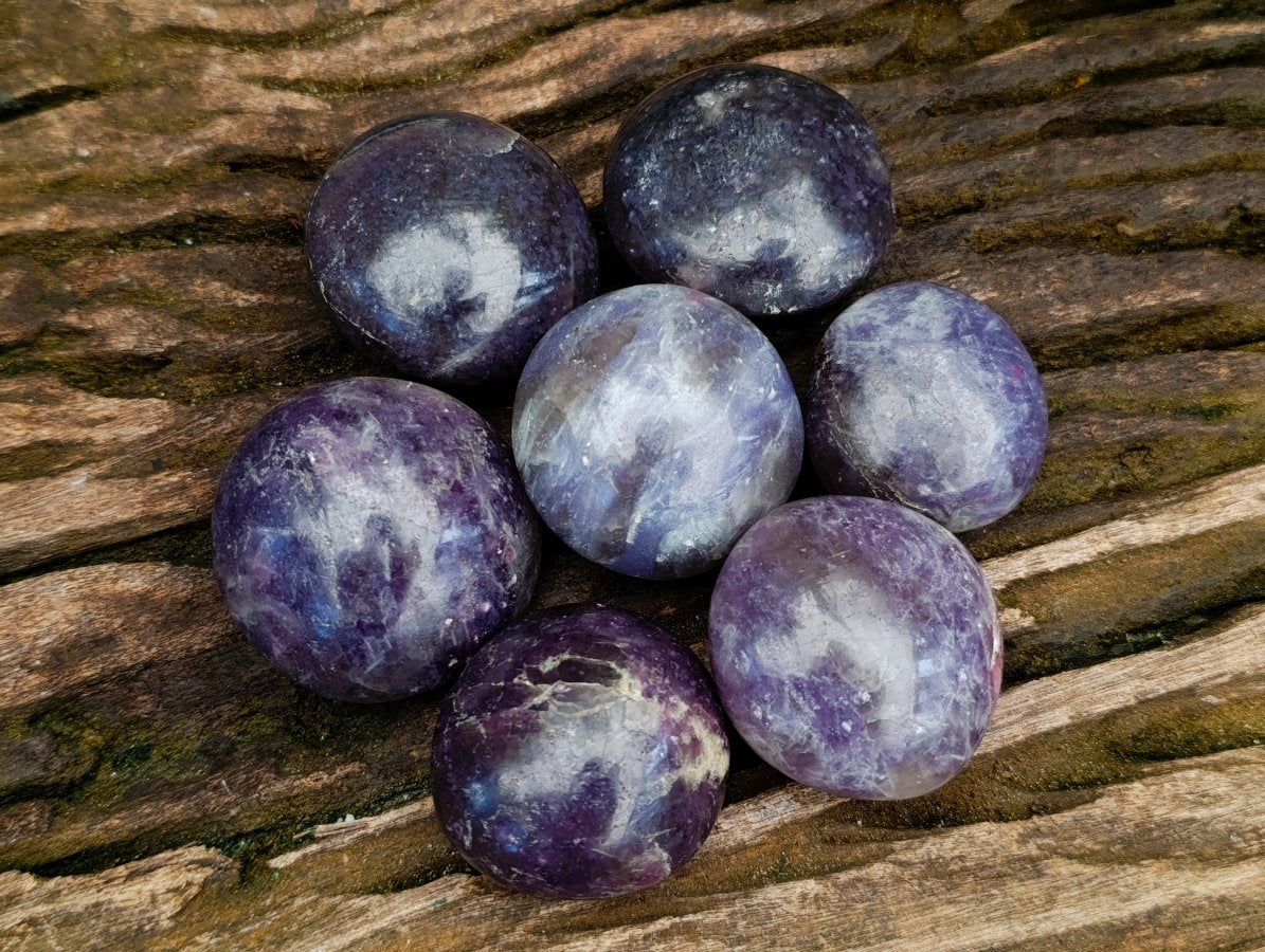 Polished Lepidolite With Pink Rubellite Palm Stones x 24 From Ambatondrazaka, Madagascar - Toprock Gemstones and Minerals 