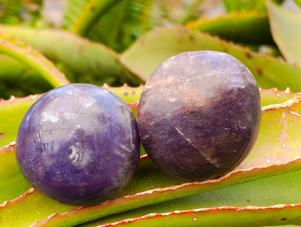 Polished Lepidolite With Pink Rubellite Palm Stones x 24 From Ambatondrazaka, Madagascar - Toprock Gemstones and Minerals 