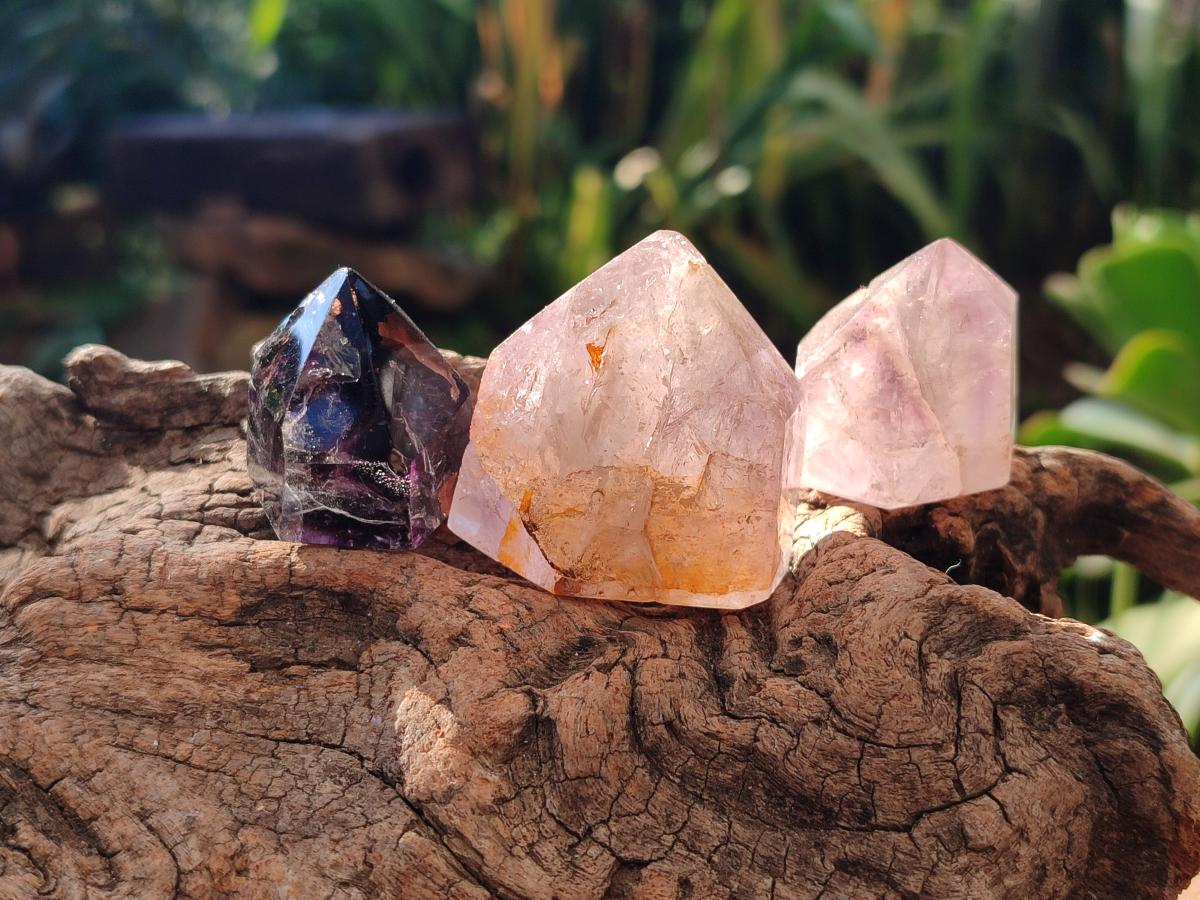 Polished Amethyst Window Crystals x 20 From Akansobe, Madagascar - Toprock Gemstones and Minerals 