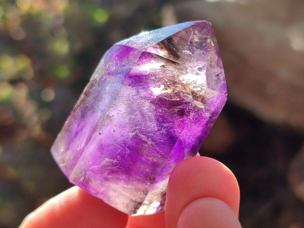 Polished Amethyst Window Crystals x 20 From Akansobe, Madagascar - Toprock Gemstones and Minerals 