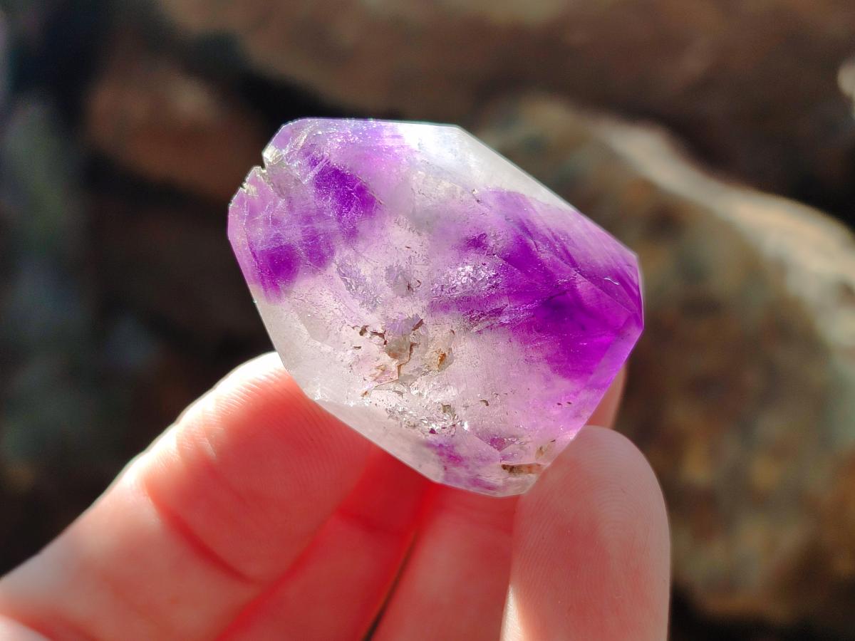 Polished Amethyst Window Crystals x 20 From Akansobe, Madagascar - Toprock Gemstones and Minerals 