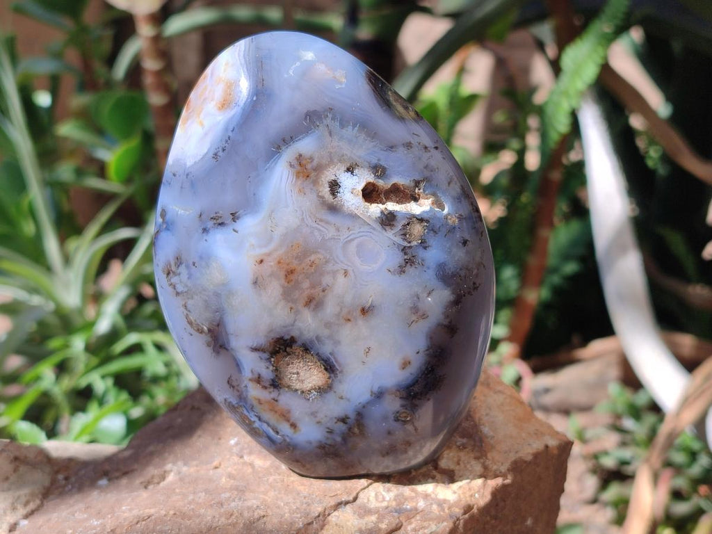 Polished Dendritic Agate Standing Free Forms x 2 From Moralambo, Madagascar - Toprock Gemstones and Minerals 