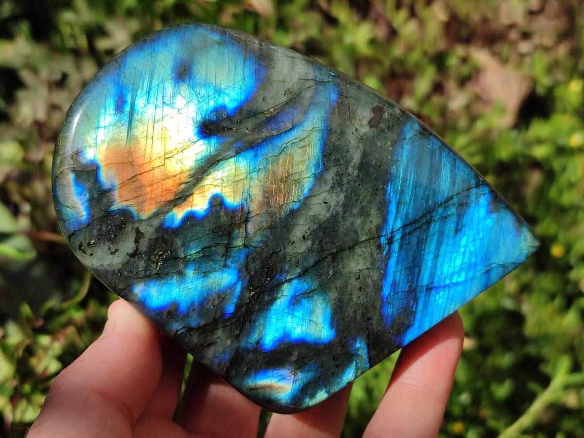 Polished Labradorite Standing Free Forms x 3 From Madagascar - Toprock Gemstones and Minerals 