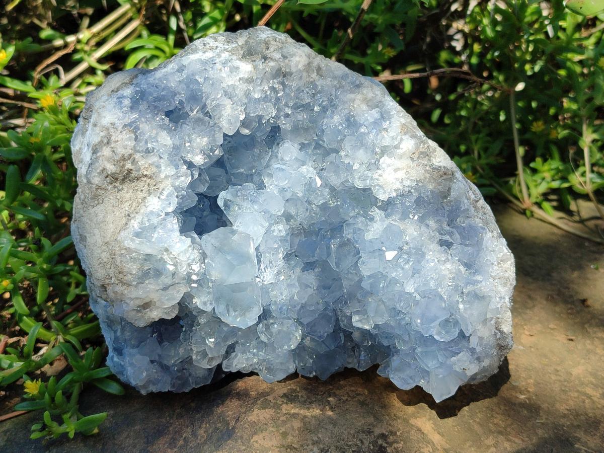 Natural Large Blue Celestite Geode Specimen x 1 From Sakoany, Madagascar - Toprock Gemstones and Minerals 
