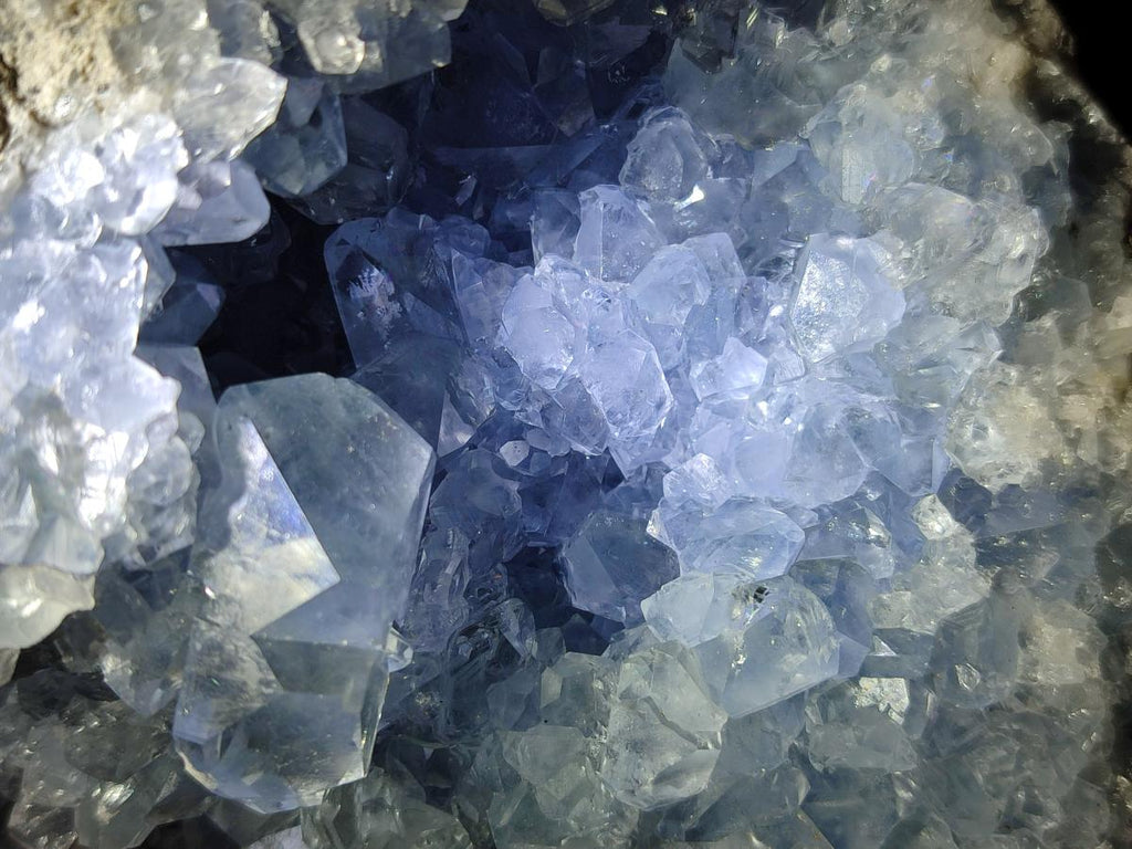 Natural Large Blue Celestite Geode Specimen x 1 From Sakoany, Madagascar - Toprock Gemstones and Minerals 