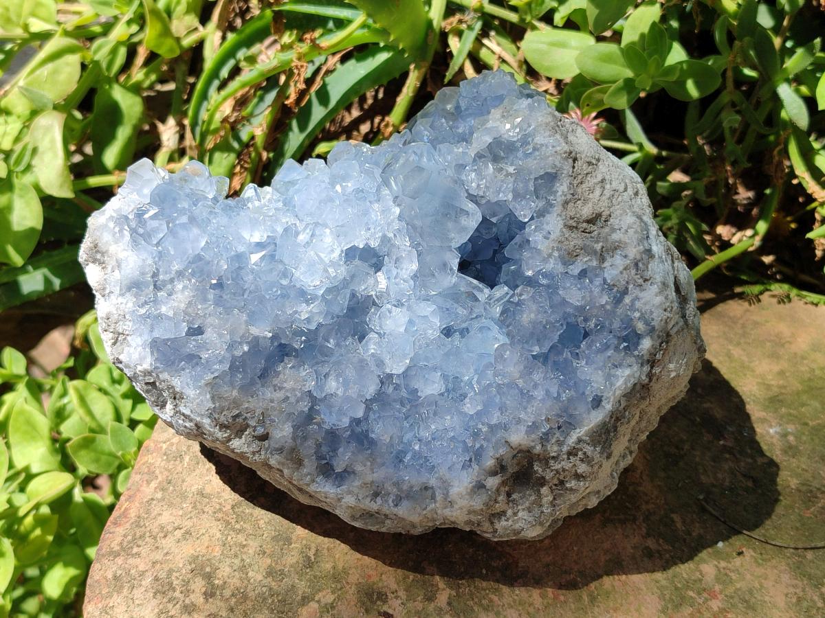 Natural Large Blue Celestite Geode Specimen x 1 From Sakoany, Madagascar - Toprock Gemstones and Minerals 
