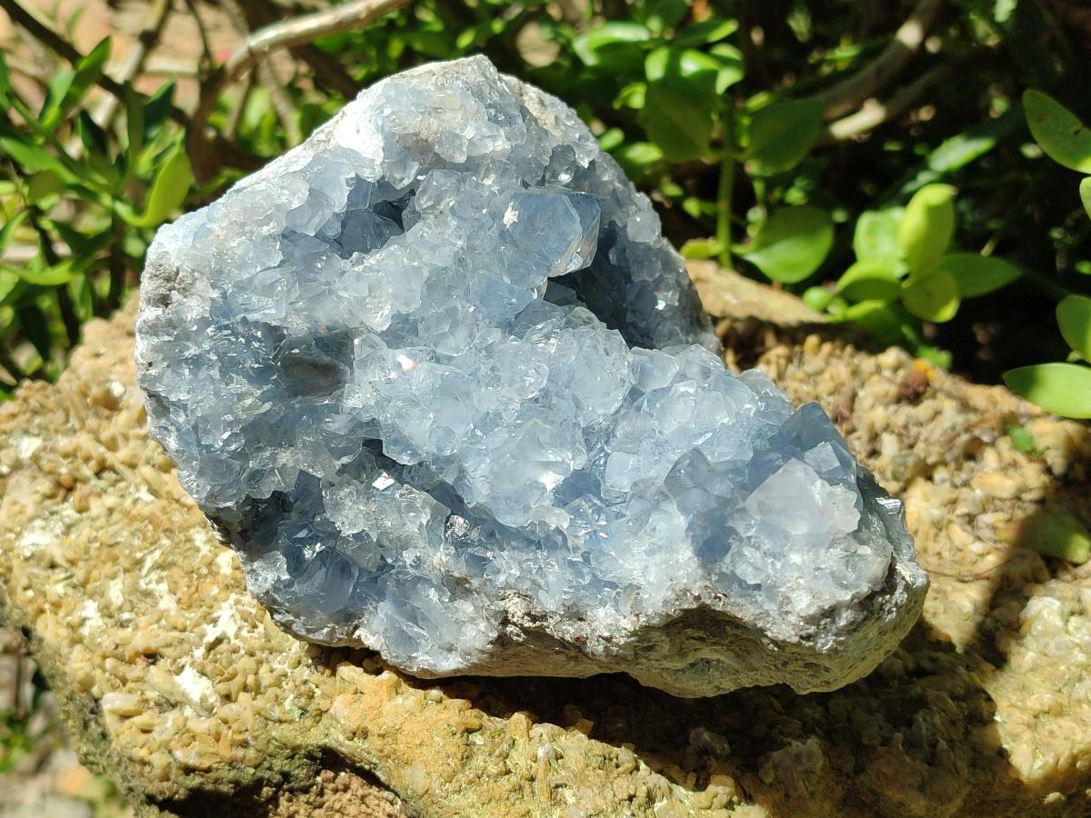 Natural Large Blue Celestite Geode Specimen x 1 From Sakoany, Madagascar - Toprock Gemstones and Minerals 