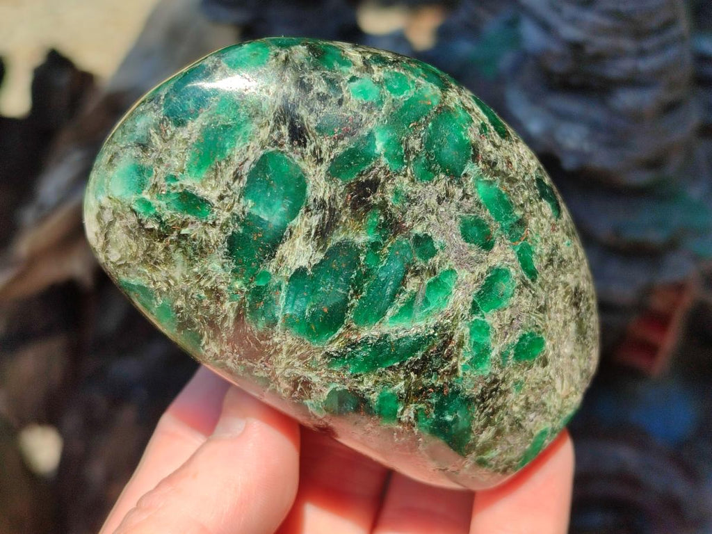 Polished Emerald Mica 'Mutokolite' Standing Free Forms x 4 From Mutoko, Zimbabwe - Toprock Gemstones and Minerals 