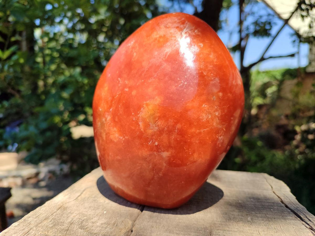 Polished Large Orange Calcite Standing Free Form x 1 From Madagascar - Toprock Gemstones and Minerals 