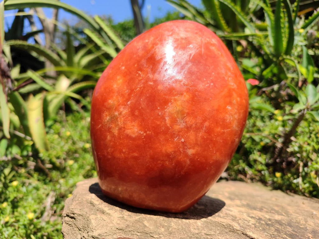 Polished Large Orange Calcite Standing Free Form x 1 From Madagascar - Toprock Gemstones and Minerals 