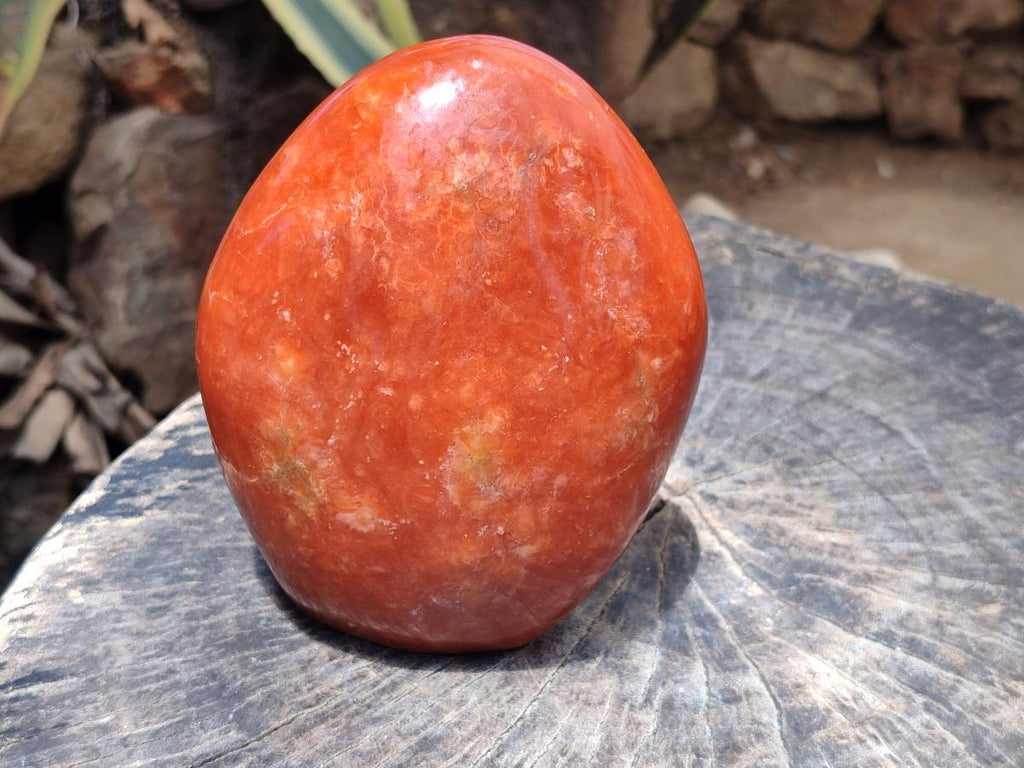 Polished Large Orange Calcite Standing Free Form x 1 From Madagascar - Toprock Gemstones and Minerals 